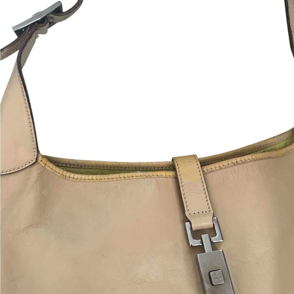 Gucci Beige Leather Jackie Shoulder Bag with piston lock - Picture 10 of 16